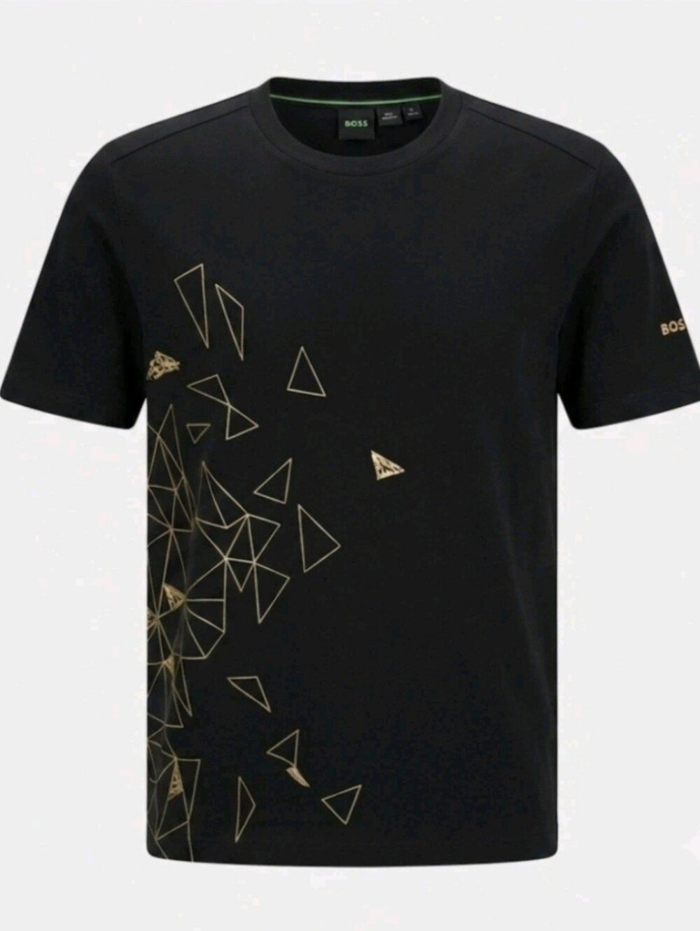 HUGO BOSS Teego 2 Black Gold Geometric Graphic T-Shirt Men's Size L BOSS Green